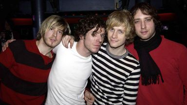 Indie band The Delays (left-right) Aaron, Rowly, Greg and Colin after a performance at Virgin Megastore, Oxford street, central London, in 2004